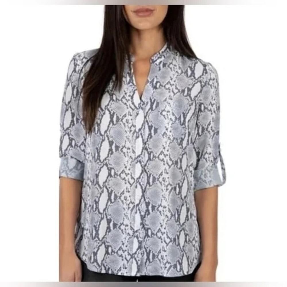 KUT FROM THE KLOTH Sheer Snake Print Blouse SZ SM